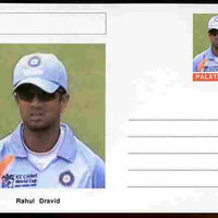 Palatine (Fantasy) Personalities - Rahul Dravid (cricket) postal stationery card unused and fine