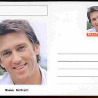 Palatine (Fantasy) Personalities - Glenn McGrath (cricket) postal stationery card unused and fine