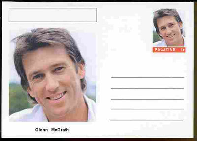 Palatine (Fantasy) Personalities - Glenn McGrath (cricket) postal stationery card unused and fine