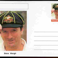 Palatine (Fantasy) Personalities - Steve Waugh (cricket) postal stationery card unused and fine