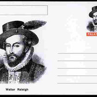 Palatine (Fantasy) Personalities - Walter Raleigh (explorer) postal stationery card unused and fine