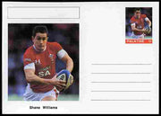 Palatine (Fantasy) Personalities - Shane Williams (rugby) postal stationery card unused and fine