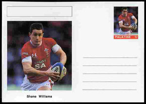 Palatine (Fantasy) Personalities - Shane Williams (rugby) postal stationery card unused and fine