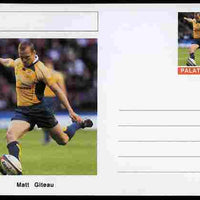 Palatine (Fantasy) Personalities - Matt Giteau (rugby) postal stationery card unused and fine