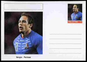 Palatine (Fantasy) Personalities - Sergio Parisse (rugby) postal stationery card unused and fine