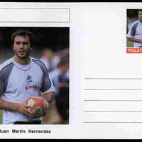 Palatine (Fantasy) Personalities - Juan Martin Hernandez (rugby) postal stationery card unused and fine