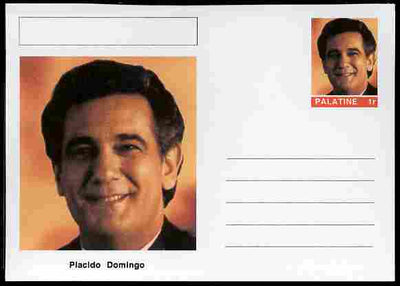 Palatine (Fantasy) Personalities - Placido Domingo (opera) postal stationery card unused and fine