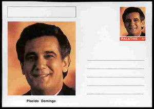Palatine (Fantasy) Personalities - Placido Domingo (opera) postal stationery card unused and fine