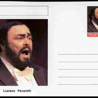 Palatine (Fantasy) Personalities - Luciano Pavarotti (opera) postal stationery card unused and fine