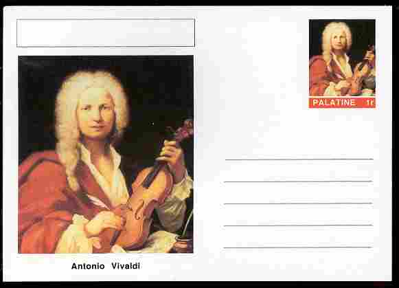 Palatine (Fantasy) Personalities - Antonio Vivaldi (composer) postal stationery card unused and fine