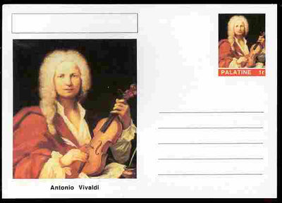 Palatine (Fantasy) Personalities - Antonio Vivaldi (composer) postal stationery card unused and fine