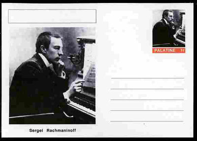 Palatine (Fantasy) Personalities - Sergei Rachmaninoff (composer) postal stationery card unused and fine