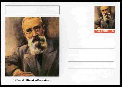Palatine (Fantasy) Personalities - Nikolai Rimsky-Korsakov (composer) postal stationery card unused and fine