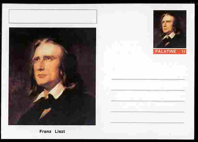 Palatine (Fantasy) Personalities - Franz Liszt (composer) postal stationery card unused and fine