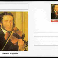 Palatine (Fantasy) Personalities - Niccolo Paganini (composer) postal stationery card unused and fine