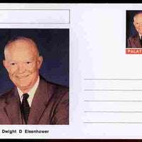 Palatine (Fantasy) Personalities - Dwight D Eisenhower (34th USA President) postal stationery card unused and fine