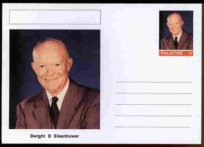 Palatine (Fantasy) Personalities - Dwight D Eisenhower (34th USA President) postal stationery card unused and fine