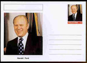 Palatine (Fantasy) Personalities - Gerald Ford (38th USA President) postal stationery card unused and fine