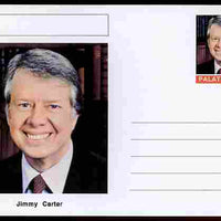 Palatine (Fantasy) Personalities - Jimmy Carter (39th USA President) postal stationery card unused and fine