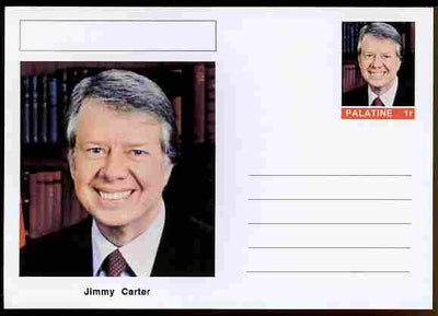 Palatine (Fantasy) Personalities - Jimmy Carter (39th USA President) postal stationery card unused and fine