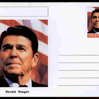 Palatine (Fantasy) Personalities - Ronald Reagan (40th USA President) postal stationery card unused and fine