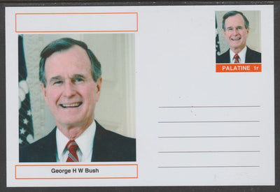 Palatine (Fantasy) Personalities - George H W Bush (41st USA President) postal stationery card unused and fine