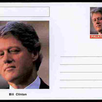 Palatine (Fantasy) Personalities - Bill Clinton (42nd USA President) postal stationery card unused and fine