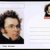 Palatine (Fantasy) Personalities - Franz Schubert (composer) postal stationery card unused and fine