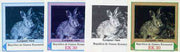 Equatorial Guinea 1977 European Animals EK30 (European Hare) set of 4 imperf progressive proofs on ungummed paper comprising 1, 2, 3 and all 4 colours (as Mi 1142)