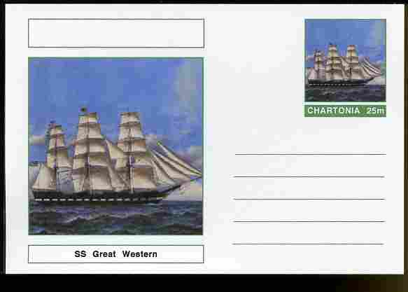 Chartonia (Fantasy) Ships - SS Great Western postal stationery card unused and fine