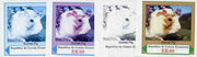 Equatorial Guinea 1977 European Animals EK60 (Guinea Pig) set of 4 imperf progressive proofs on ungummed paper comprising 1, 2, 3 and all 4 colours (as Mi 1143)