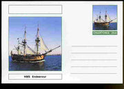 Chartonia (Fantasy) Ships - HMS Endeavour postal stationery card unused and fine