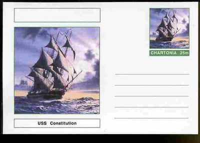 Chartonia (Fantasy) Ships - USS Constitution postal stationery card unused and fine