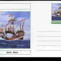 Chartonia (Fantasy) Ships - Santa Maria postal stationery card unused and fine