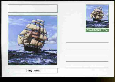 Chartonia (Fantasy) Ships - Cutty Sark postal stationery card unused and fine