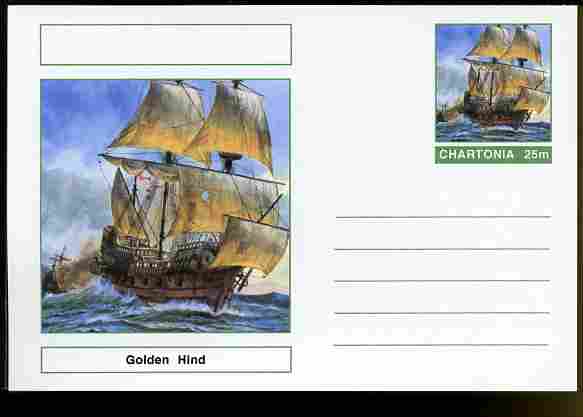 Chartonia (Fantasy) Ships - Golden Hind postal stationery card unused and fine