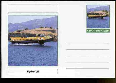 Chartonia (Fantasy) Ships - Hydrofoil postal stationery card unused and fine