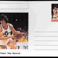 Palatine (Fantasy) Personalities - 'Pistol' Pete Maravich (basketball) postal stationery card unused and fine