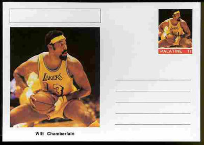 Palatine (Fantasy) Personalities - Wilt Chamberlain (basketball) postal stationery card unused and fine