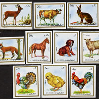 Fujeira 1972 Animals imperf set of 10 unmounted mint (Mi 1295-1304B)