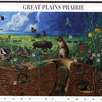 United States 2001 Nature of America #3 - The Great Plains Prairie imperf sheetlet containing set of 10 self-adhesives unmounted mint SG 3975