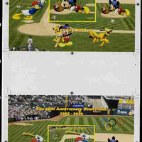 Mali 2010 The 55th Anniversary of Disneyland - Baseball s/sheets #1 & #5 se-tenant from uncut imperf proof sheet (3 exist) unmounted mint