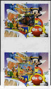 Mali 2010 The 55th Anniversary of Disneyland - Mickey Mouse Railway s/sheets #01 & #08 se-tenant from uncut imperf proof sheet (3 exist) unmounted mint