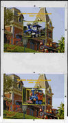 Mali 2010 The 55th Anniversary of Disneyland - Walt Disney's Railroad Story s/sheets #13 & #14 se-tenant from uncut perf proof sheet (3 exist) unmounted mint