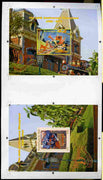 Mali 2010 The 55th Anniversary of Disneyland - Walt Disney's Railroad Story s/sheets #15 & #16 se-tenant from uncut imperf proof sheet (3 exist) unmounted mint