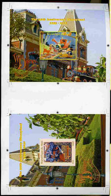 Mali 2010 The 55th Anniversary of Disneyland - Walt Disney's Railroad Story s/sheets #15 & #16 se-tenant from uncut imperf proof sheet (3 exist) unmounted mint