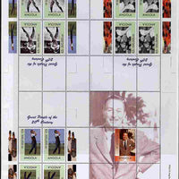 Angola 1999 Great People of the 20th Century uncut perforated proof sheet containing sheetlets of Babe Ruth, Einstein, Aoki & Walt Disney, unmounted mint and scarce with less than 5 such sheets produced