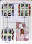 Angola 1999 Great People of the 20th Century uncut perforated proof sheet containing sheetlets of Babe Ruth, Einstein, Aoki & Walt Disney, unmounted mint and scarce with less than 5 such sheets produced