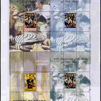Falkland Islands 2001 Birth Centenary of Walt Disney uncut perforated proof sheet containing sheetlets of 4 from Westpoint, Bleaker Island & West Swan Island plus Turkmenistan James Bond sheetlet of 4, unmounted mint and scarce wi……Details Below