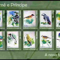 St Thomas & Prince Islands 2010 Birds & Butterflies perf sheetlet containing 10 values unmounted mint